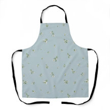 Frost Blue Japanese Snowdrop Floral Pattern