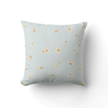 Frost Blue White Plum Blossom Floral Pattern