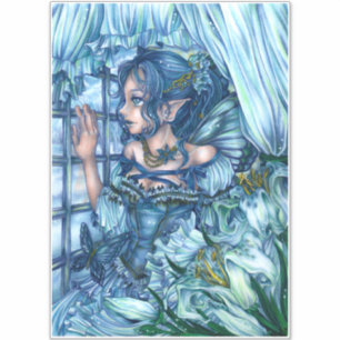 Frost Fairy Girl's View of a Saphire Winter Aufkleber