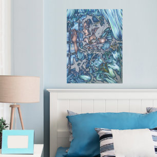 Frost Fairy Girl's View of a Saphire Winter Foliendrucke