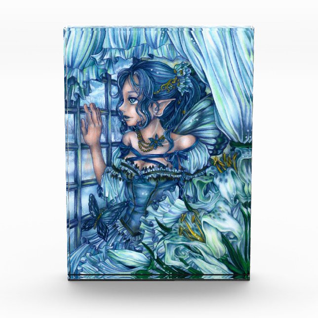 Frost Fairy Girl's View of a Saphire Winter Fotoblock (Vorderseite)