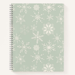 Frost & Flourish Schneeflocken – Blasses Eukalyptu Notizbuch