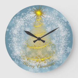 Frost & Glow Feiertagsuhr – Schneeflocken-Wanduhr Große Wanduhr