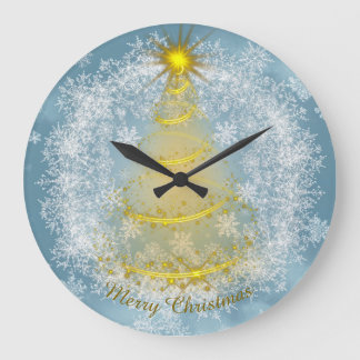 Frost & Glow Holiday Clock – Snowflake Wall Clock Große Wanduhr