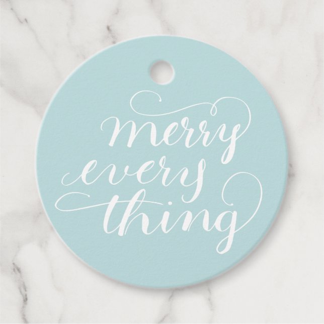 Frost Merry alles Hand Buchstaben Geschenkanhänger (Vorderseite)