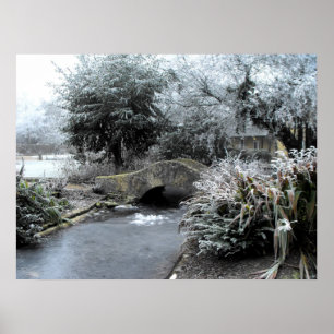 Frost und Eis im Garten von Somerset Poster