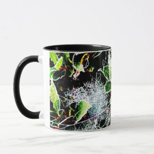 Frost und Spinnweben, Heilige und Beeren für Weihn Tasse