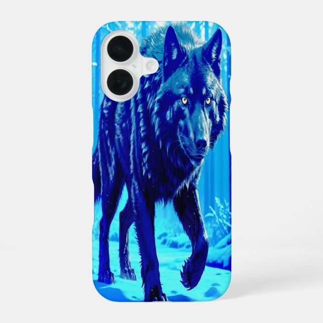 Frost Wolf iPhone 16 Hülle (Rückseite)