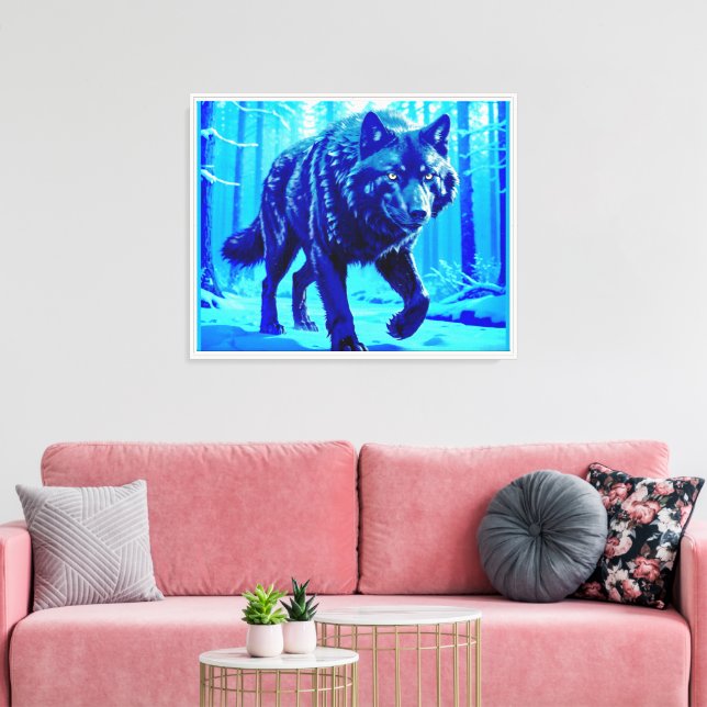 Frost Wolf Leinwanddruck (Insitu (Wohnzimmer))