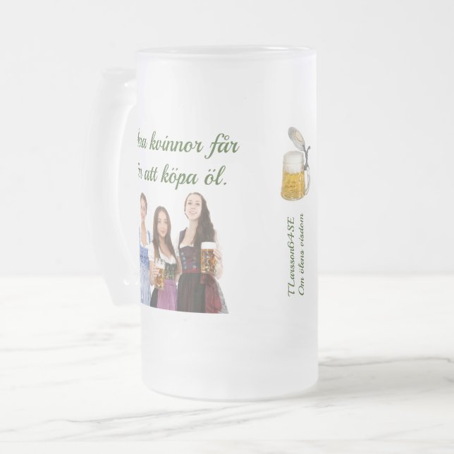 Frostat ölglas — Ölens visdom Mattglas Bierglas (Vorderseite Links)