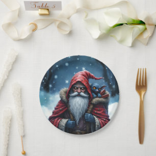 Frostbite Santa und sein Elf der Missetaten. Pappteller