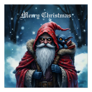 Frostbite Santa und sein Schabernack-Elf. Poster