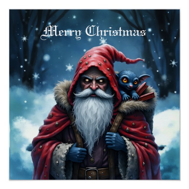 Frostbite Santa und sein Schabernack-Elf. Poster (Vorderseite)