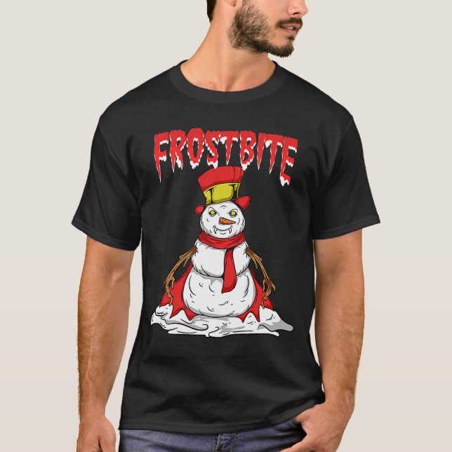 Frostbite Snowman Vampire Weihnachten T-Shirt (Vorderseite)