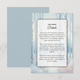 Frosted Blue Birch Forest Hochzeit Begleitkarte