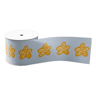 Frosted Blue Princess Golden Flowers Birthday Ripsband