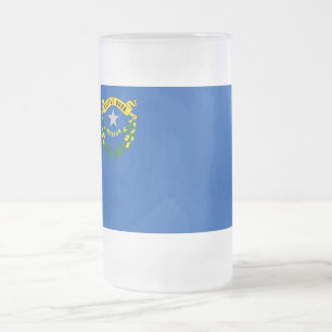 Frosted Glass Becher mit der Flagge von Nevada Mattglas Bierglas