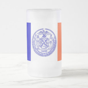 Frosted Glass Becher mit Flagge von New York City Mattglas Bierglas