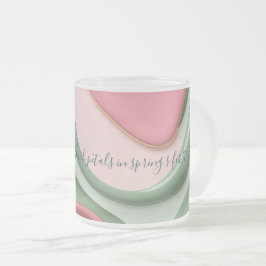 Frosted glass mug in stylish graphic mattglastasse