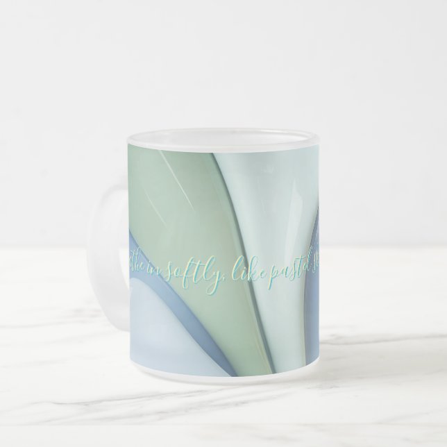 Frosted glass mug in stylish graphic mattglastasse (Vorderseite Links)