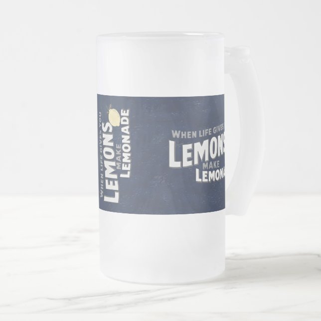 Frosted Glass Mug Matte Finish Optimism Quote Mattglas Bierglas (VorderseiteRechts)