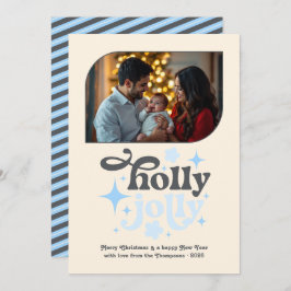 Frosted Morning Modern Blue Christmas Photo Feiertagskarte