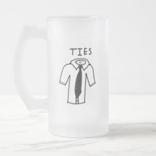 Frosted Mug mit schwarzem und weißem Shirt mit Kra Mattglas Bierglas