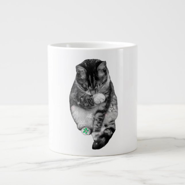 Frosted Paw Feiertags-Tasse Jumbo-Tasse (Vorderseite)