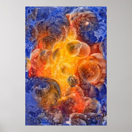 Frosted Planets Award-Winning Hand Painted Artwork Poster