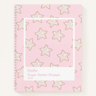 Frosted Star Cookies Große Transparente Rahmen Notizbuch