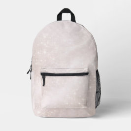 Frosted white and soft greige patterns AI art  Bedruckter Rucksack