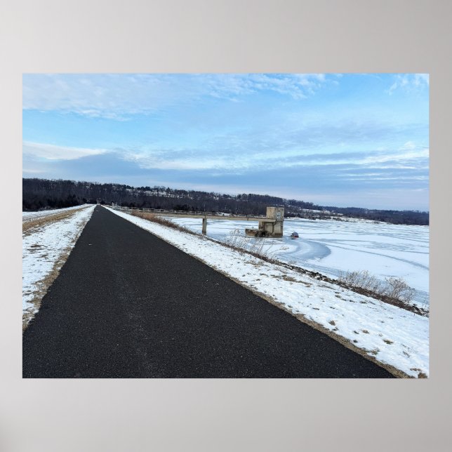 Froster See mit Wegplakat Poster (Vorne)