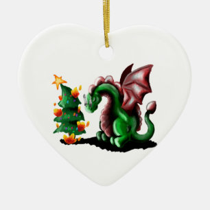 Froster Weihnachtsdrache Keramik Ornament