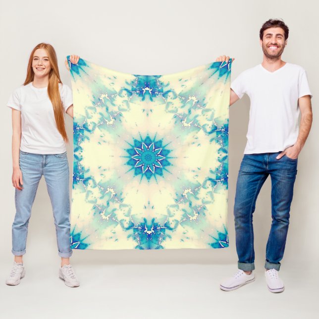 Frostes Wasser Frostig Blaue Winterschneeflocke Fleecedecke (Beispiel)