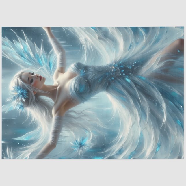 Frostfall Enchantress Ice Ballet Winter Fairy  Seidenpapier (Vorderseite)