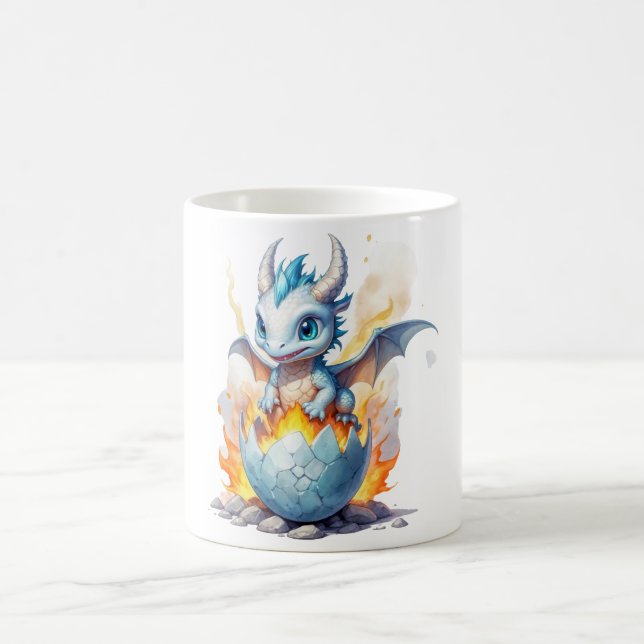 Frostfire Hatchling Blauer Drache Fantasy Kaffeetasse (Mittel)