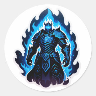 Frostfire Shadow Knight – Blaue Inferno Edition Runder Aufkleber