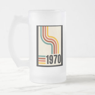 Frostierter Bierkrug 1970 Retro Vintage Mattglas Bierglas