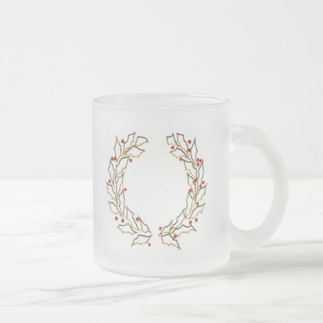 Frostierter Weihnachtskranz-Becher Mattglastasse (Rechts)