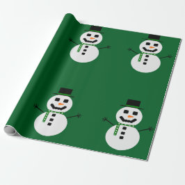 Frostig das grüne Umschlagpapier für den Schneeman Geschenkpapier