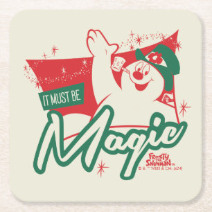 Frostig der Schneemann - Es muss magisch sein Rechteckiger Pappuntersetzer