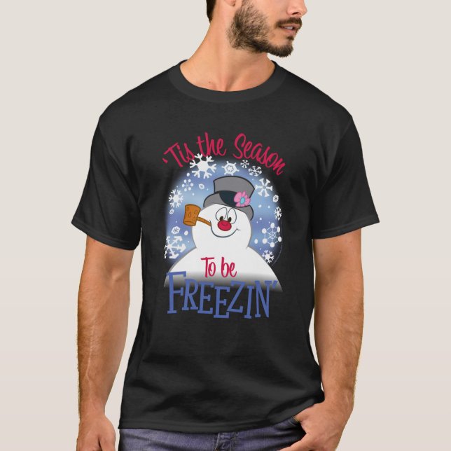 Frostig der Schneemann ist die Jahreszeit für Free T-Shirt (Vorderseite)