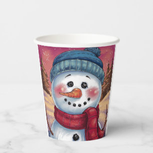 Frostig der Schneemann-Papiertasse Pappbecher
