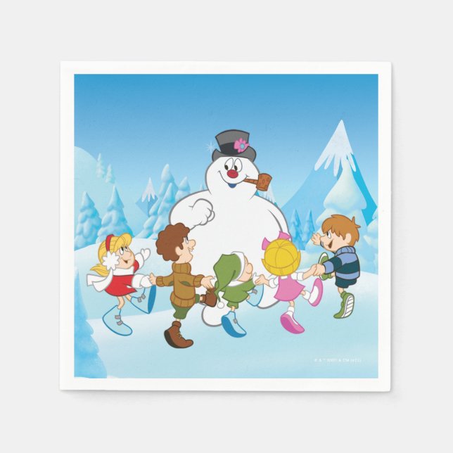 Frostig der Snowman™ Winter Serviette (Vorderseite)