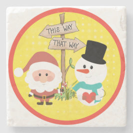 Frostig oder Santa? Wie geht es zu Weihnachten? Steinuntersetzer