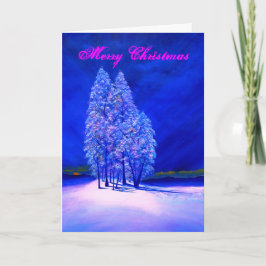 Frostige Bäume Feiertagskarte