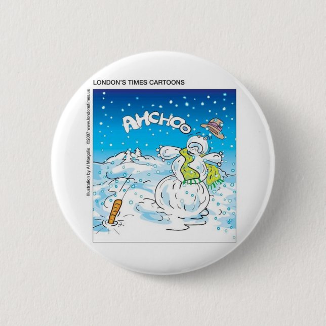 Frostige Fänge Ein kaltes, sonniges T-Shirts & Ges Button (Vorderseite)