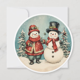Frostige Freunde  Feiertagskarte