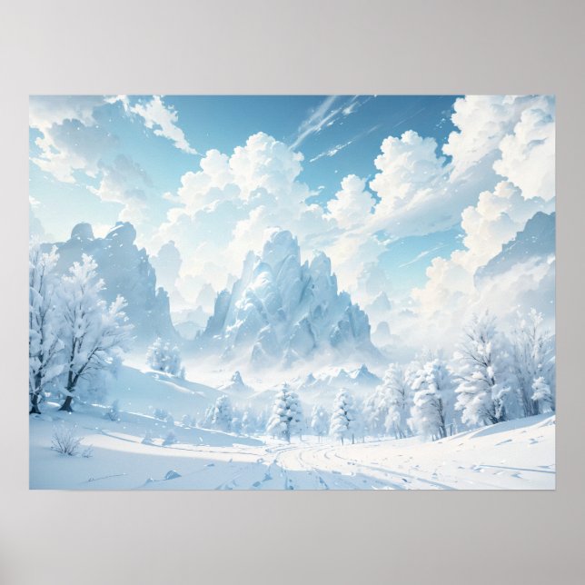 Frostige Gipfel: Winterwunderland Poster (Vorne)