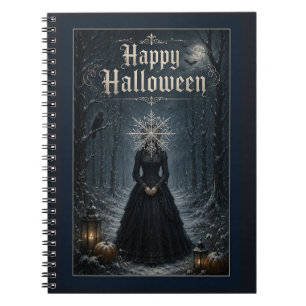 Frostige Mitternachts-Halloween-Verzauberin Notizblock